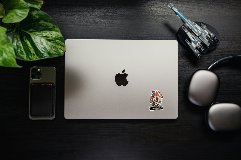 "Done in Love" 1 Corinthians 16:14 Christian Bible Verse Sticker