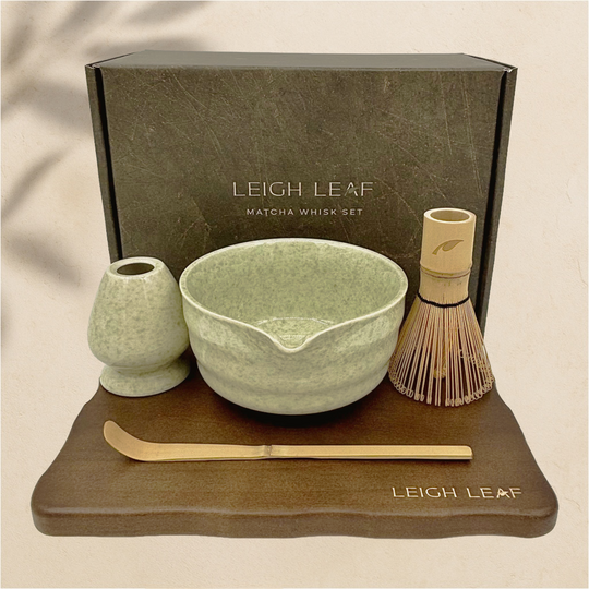 5 Piece Matcha Whisk Set with Wooden Display Board – Perfect for Smooth Frothy Matcha Preparation